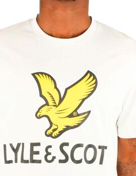 Camiseta Lyle Scott blanca con logo grande