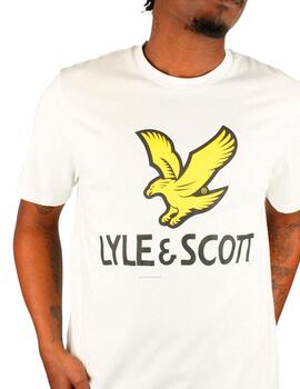 Camiseta Lyle Scott blanca con logo grande