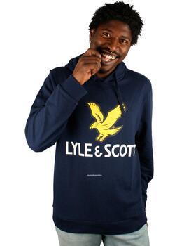 Sudadera de capucha Lyle Scott azul marino con logo grande