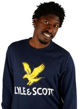 Sudadera Lyle Scott azul marino con logo grande