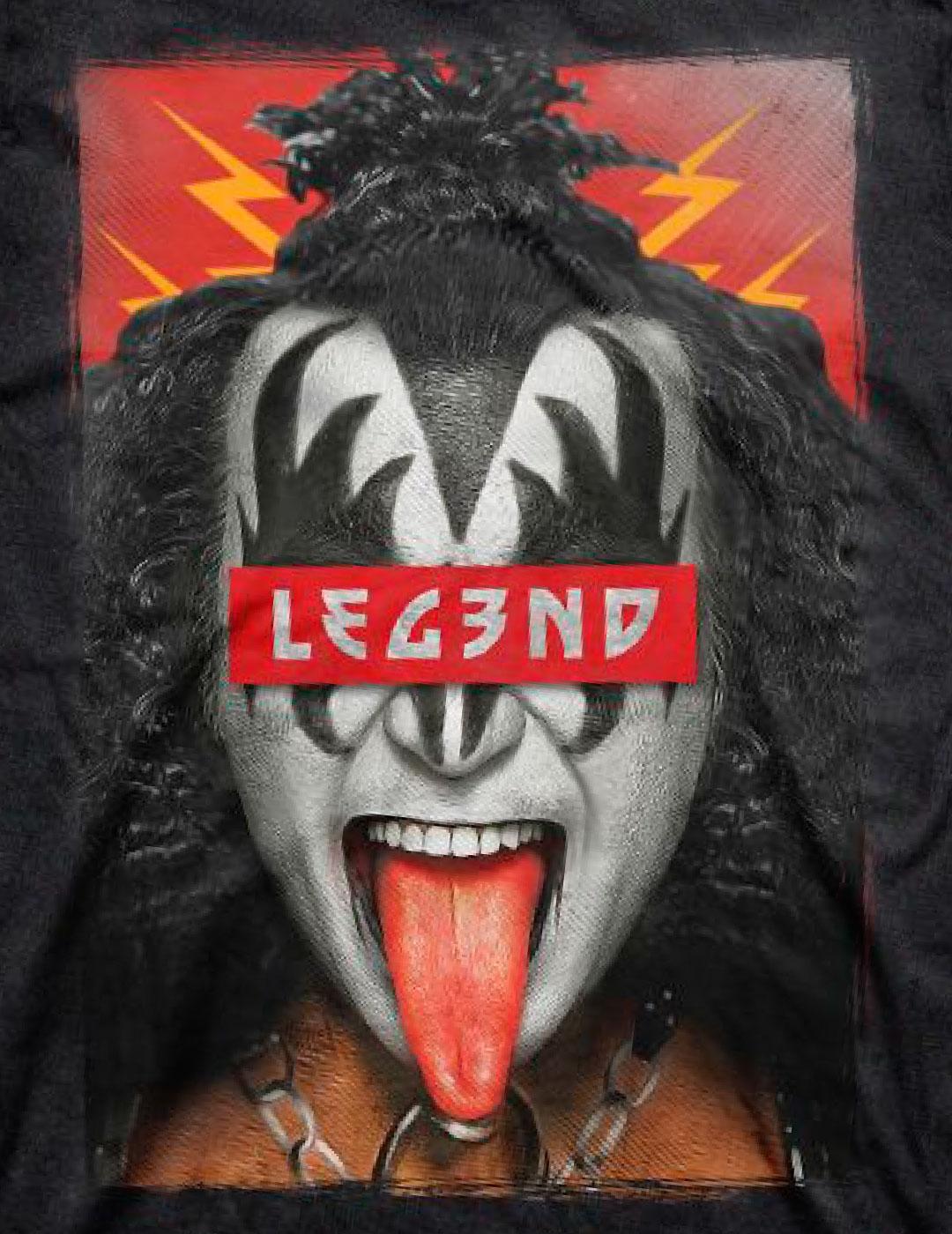 Camiseta Legend Kiss negra desgastada