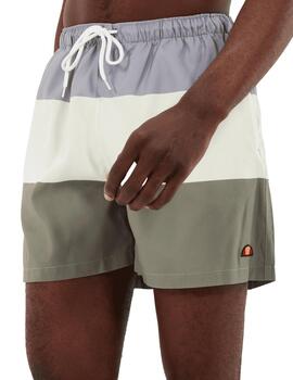 Bañador Ellesse Vespore gris, blanco y khaki