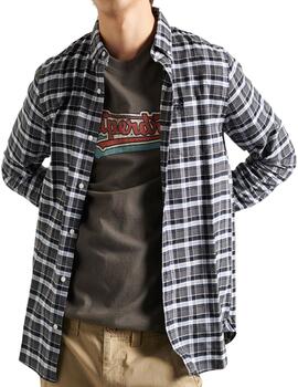 Camisa Superdry cuadros grises para hombre