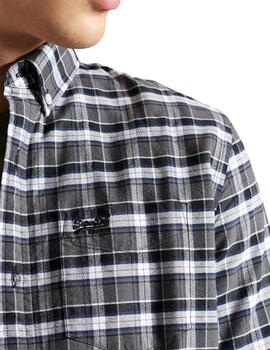 Camisa Superdry cuadros grises para hombre