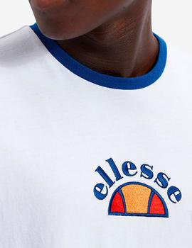 Camiseta Ellesse Ricci blanca mangas azules hombre