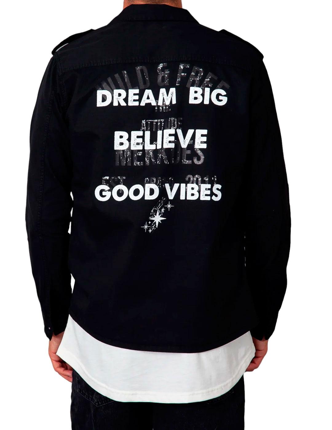 Camisa Militar Mekkdes Dream Big negra para hombre