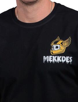 Camiseta Mekkdes negra casco amarillo para hombre