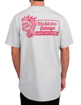 Camiseta Mekkdes de motos gris para hombre