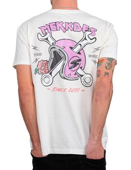 Camiseta Mekkdes Wrenched Helmet blanca