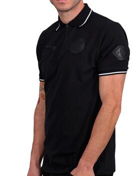 Polo Mekkdes California negro con parches para hombre