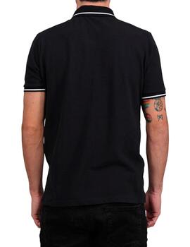 Polo Mekkdes California negro con parches para hombre