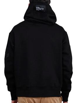 Sudadera Mekkdes negra con parches y capucha