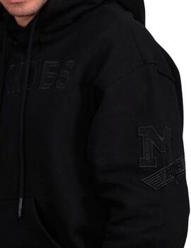 Sudadera Mekkdes negra con parches y capucha