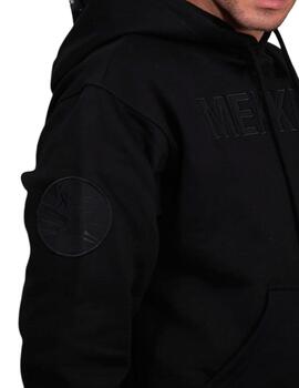Sudadera Mekkdes negra con parches y capucha