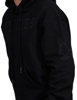 Sudadera Mekkdes negra con parches y capucha