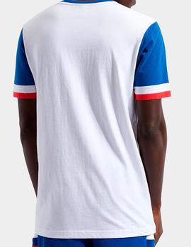 Camiseta Ellesse Ricci blanca mangas azules hombre