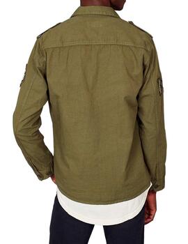 Camisa Mekkdes verde militar para hombre