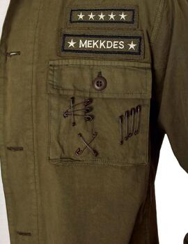 Camisa Mekkdes verde militar para hombre