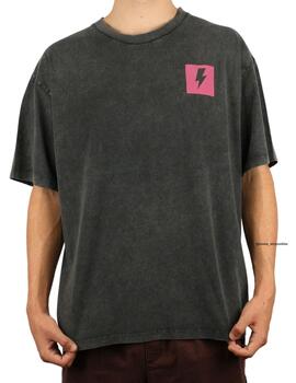 Camiseta Glint negra rayo rosa