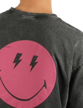 Camiseta Glint negra rayo rosa