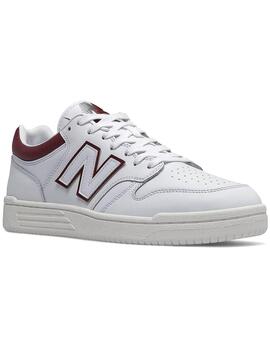 Zapatillas bajas New Balance blancas con granate