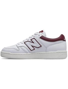 Zapatillas bajas New Balance blancas con granate