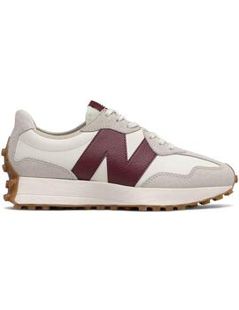 Zapatillas New Balance con suela de tacos blanca y granate