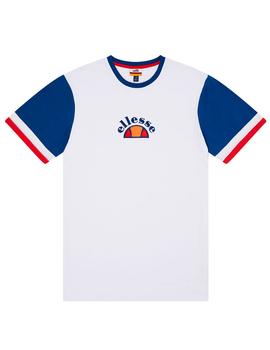 Camiseta Ellesse Ricci blanca mangas azules hombre