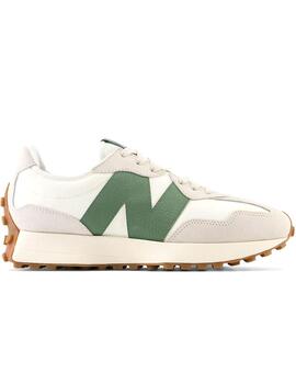 Zapatillas New Balance 327 blancas con la N verde