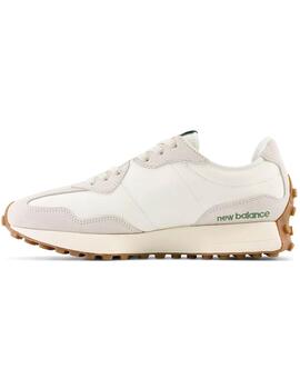 Zapatillas New Balance 327 blancas con la N verde