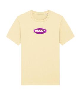 Camiseta Buddy amarilla logo morado