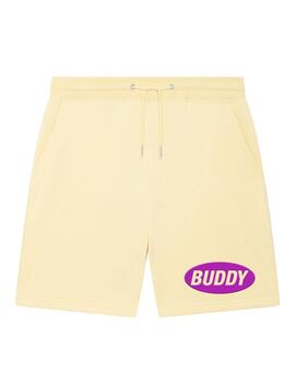 Pantalón corto Buddy amarillo logo morado