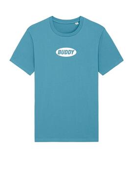 Camiseta Buddy azul logo blanco