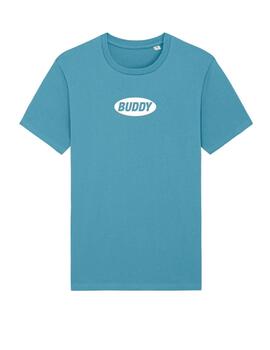 Camiseta Buddy azul logo blanco