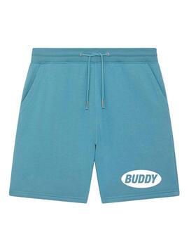 Pantalón corto Buddy azul logo blanco