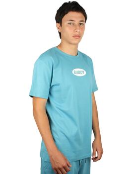 Camiseta Buddy azul logo blanco