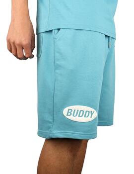 Pantalón corto Buddy azul logo blanco