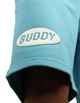 Pantalón corto Buddy azul logo blanco