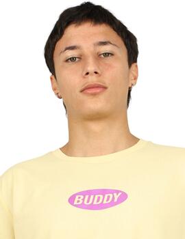 Camiseta Buddy amarilla logo morado