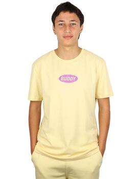 Camiseta Buddy amarilla logo morado