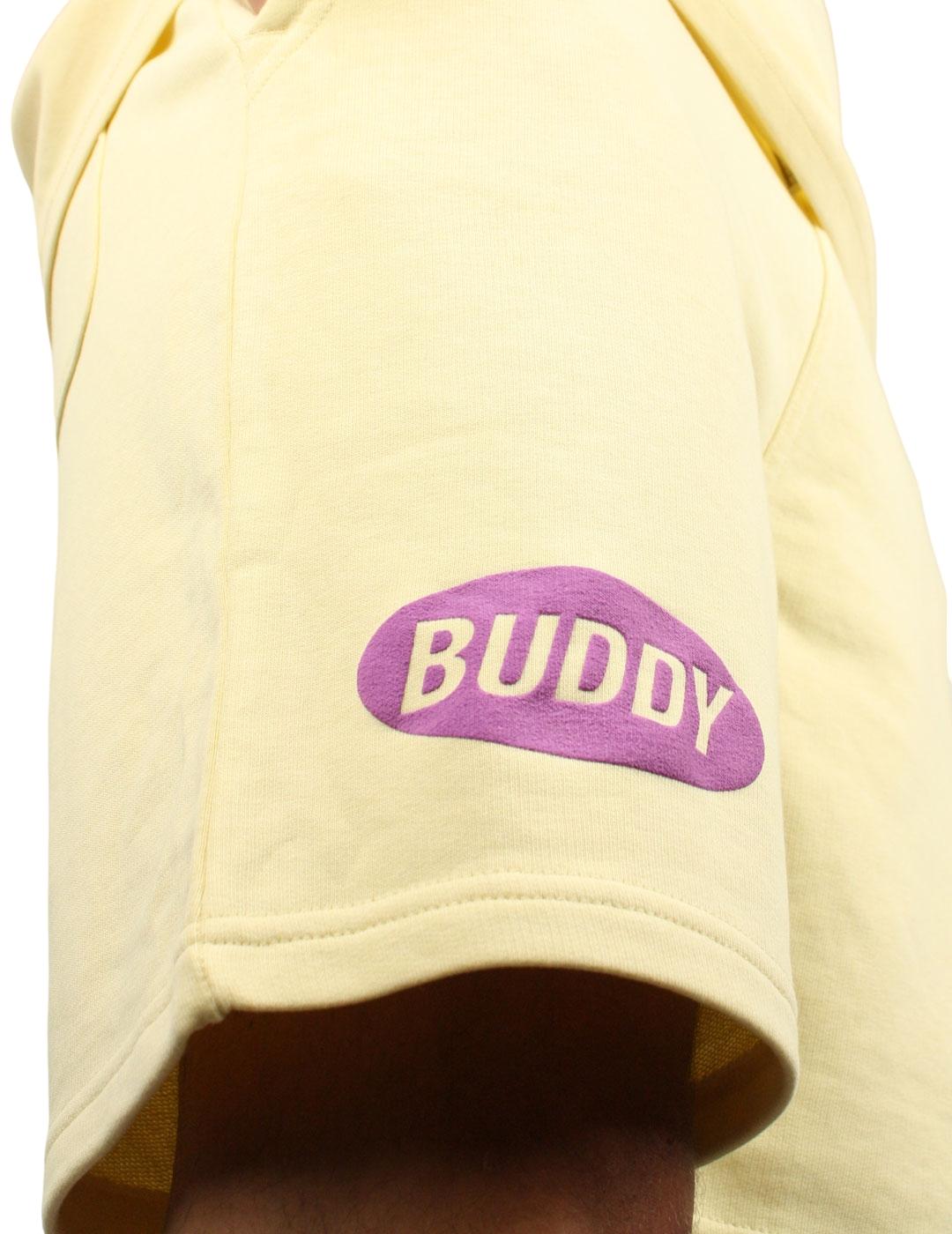 Pantalón corto Buddy amarillo logo morado