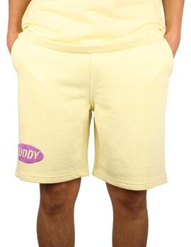 Pantalón corto Buddy amarillo logo morado