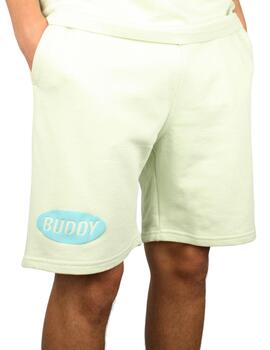 Pantalón corto Buddy verde logo turquesa