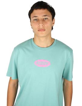 Camiseta Buddy verde logo rosa