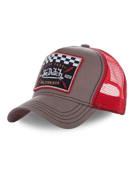 Gorra Von Dutch con bandera de cuadros bordada