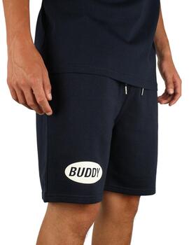 Pantalón corto Buddy azul marino logo blanco