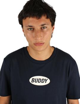 Camiseta Buddy azul marino logo blanco