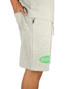 Pantalón corto Buddy gris logo verde