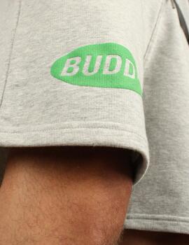 Pantalón corto Buddy gris logo verde