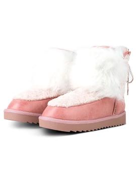 Botas D Franklin rosas pelo blanco para mujer